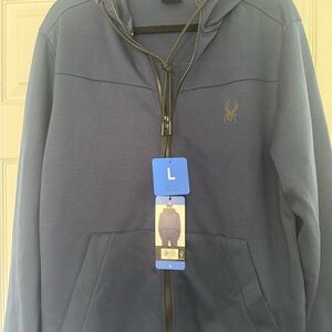 Spyder Blue Zip Up Sweater with Sporty Design